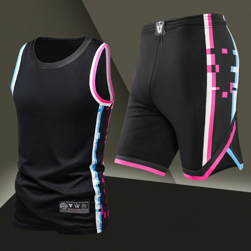 Men's Fashion Trend Sleeveless Vest Five Point Shorts 2-piece Set Summer Daily Outdoor Casual Trend Versatile Sportswear