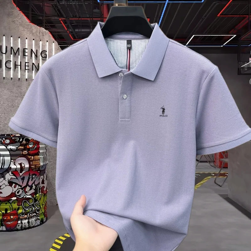 100% pure cotton high-end brand men's short sleeve polo shirt summer fashion luxury pony embroidery golf Paul top casual T-shirt