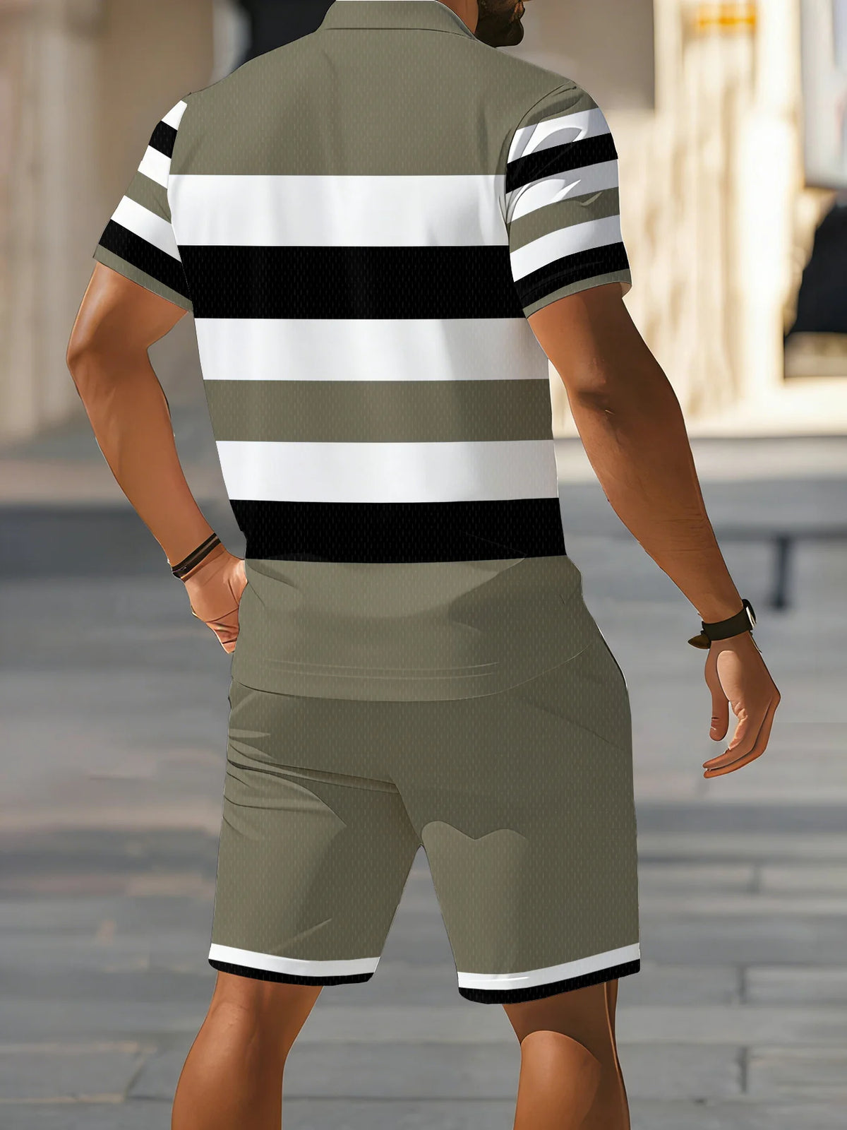 2026 Summer Men's Polo Shirt Set - 3D Printed Design Breathable Lightweight Comfortable Fashionable Outdoor Men's Clothing