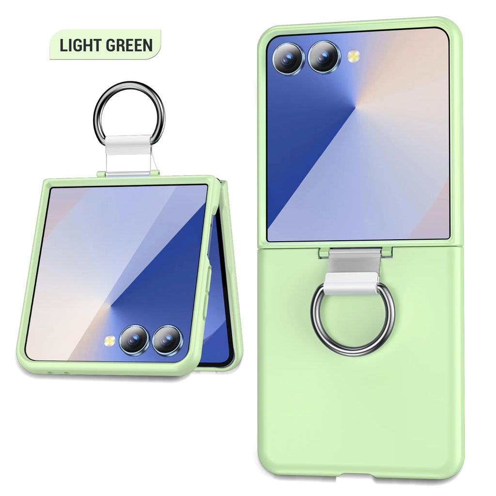 Shockproof Armor With Ring Holder Phone Case For Galaxy Z Flip 7 6 5 4 3 For Samsung Z Flip7 ZFlip7 flip6 5G Hard PC Back Cover