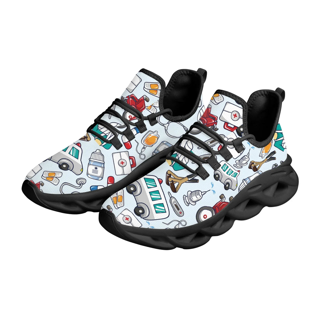 Pink Cartoon Doctor Nurse Shoes for Women Female Flats Shoes Running Sneakers Light Mesh Ladies Footwear chaussure femme
