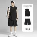Street Hip Hop Men Ice Silk Quick Dry Sleeveless Vest Shorts Two Piece Set Casual Sports Basketball Daily Outdoor Wear