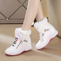 Height Increasing Casual Women Shoes Leather Black White Platform Wedge Sneakers Women 2026 Ladies Shoes Woman Chaussures Femme