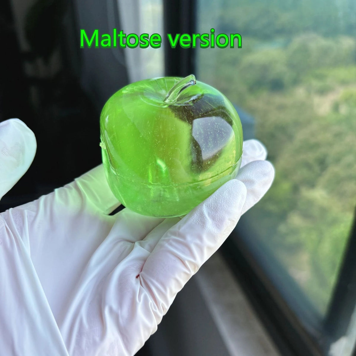 Green Apple Slushie Squishy Fidget Toy Crunchy Moldable Non-Bounce Sensory Stress Reliever Medium Grip Strength Slow Rising Gift