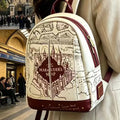 Harry Potter Map Printed Cosplay Womens Double Strap Shoulder Bag Purse Mini Backpack