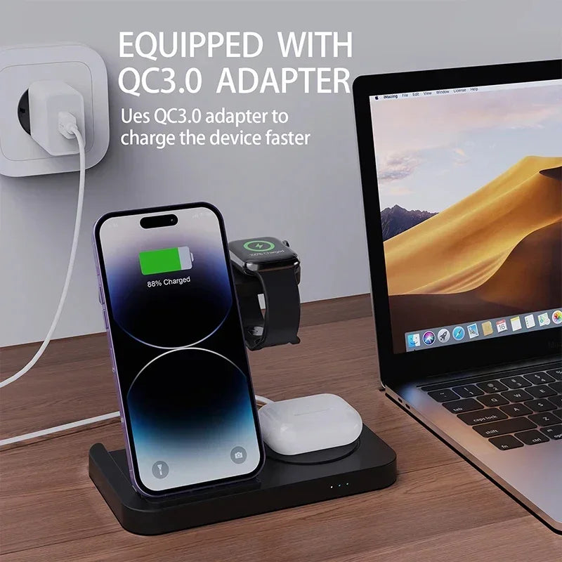 4 In 1 Wireless Smart Phone Watch Charger Stand Foldable For Samsung S23 S22 Galaxy Watch 5 4 3 Active2/1 Fast Charging Station