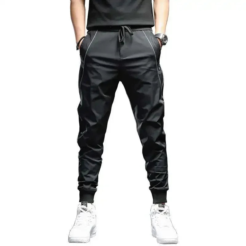 Fashion Summer Lightweight Men's Luxury Designer Pants Casual with Slim Fit and Letter Printed Black Trousers Jogger Pants Male
