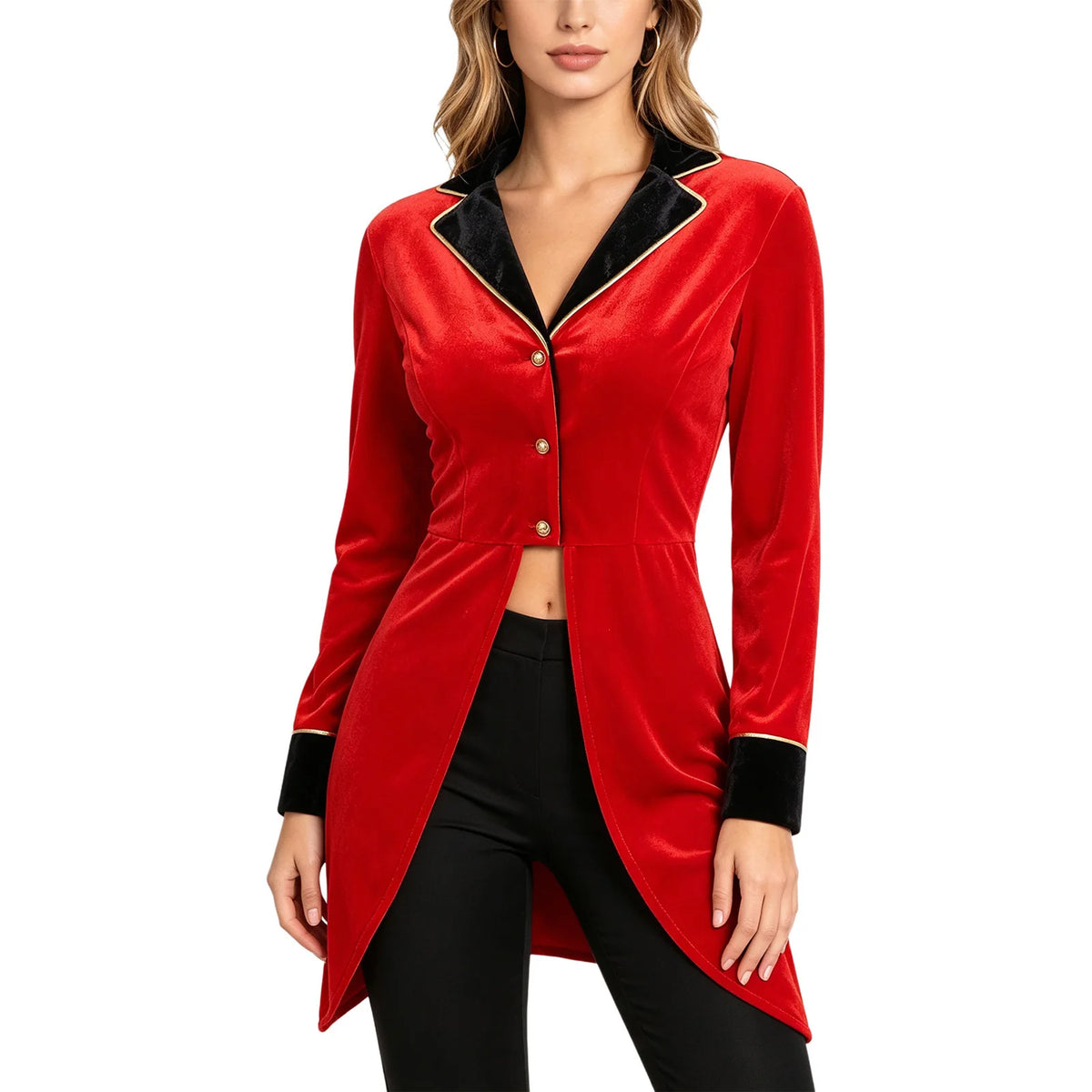 Womens Circus Ringmaster Tailcoat Halloween Cosplay Magician Show Sequin Tuxedo Outerwear Medieval Royal Princess Blazer Jacket