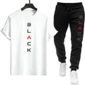 Mens Tracksuit Printed Casual Short Sleeve Daily Sports Jogging Man Clothing Single Piece T-shirt Pants Spring Summer Sportswear