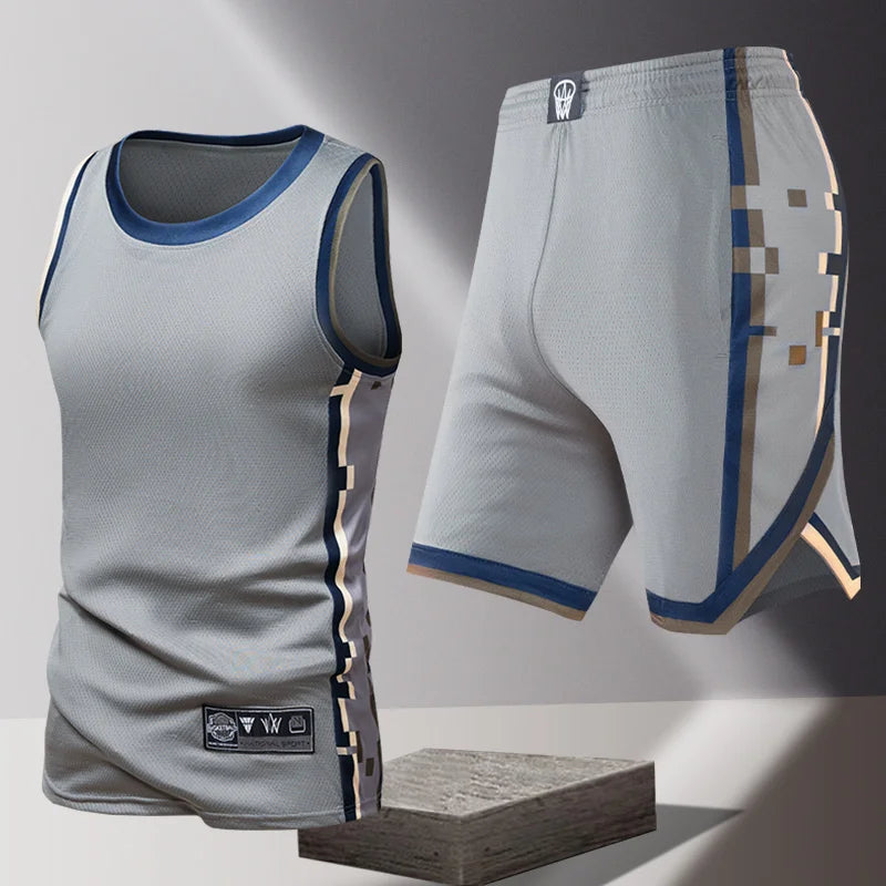 Men's Fashion Trend Sleeveless Vest Five Point Shorts 2-piece Set Summer Daily Outdoor Casual Trend Versatile Sportswear