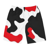 Short Streetwear Abstrait Rouge et Noir