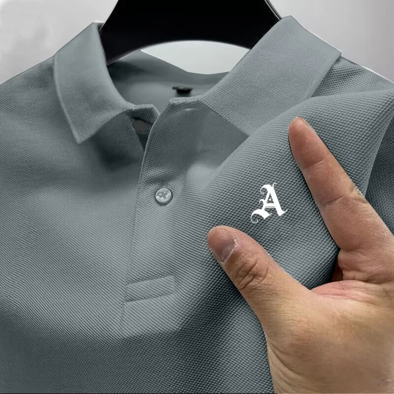 New Fashionable Luxury Brand Short-Sleeve High-End Printed Polo Shirt; New Summer Men's Button-Down Collar T-Shirt Men's Apparel