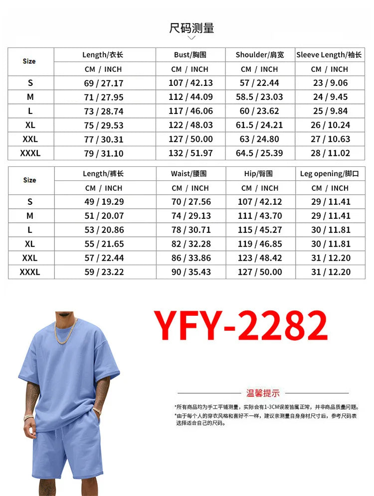 Men's Casual Two Piece Set Summer Short Sleeve T-Shirt and Shorts Set Comfortable Loose Fit Tracksuit for Men Clothing Set