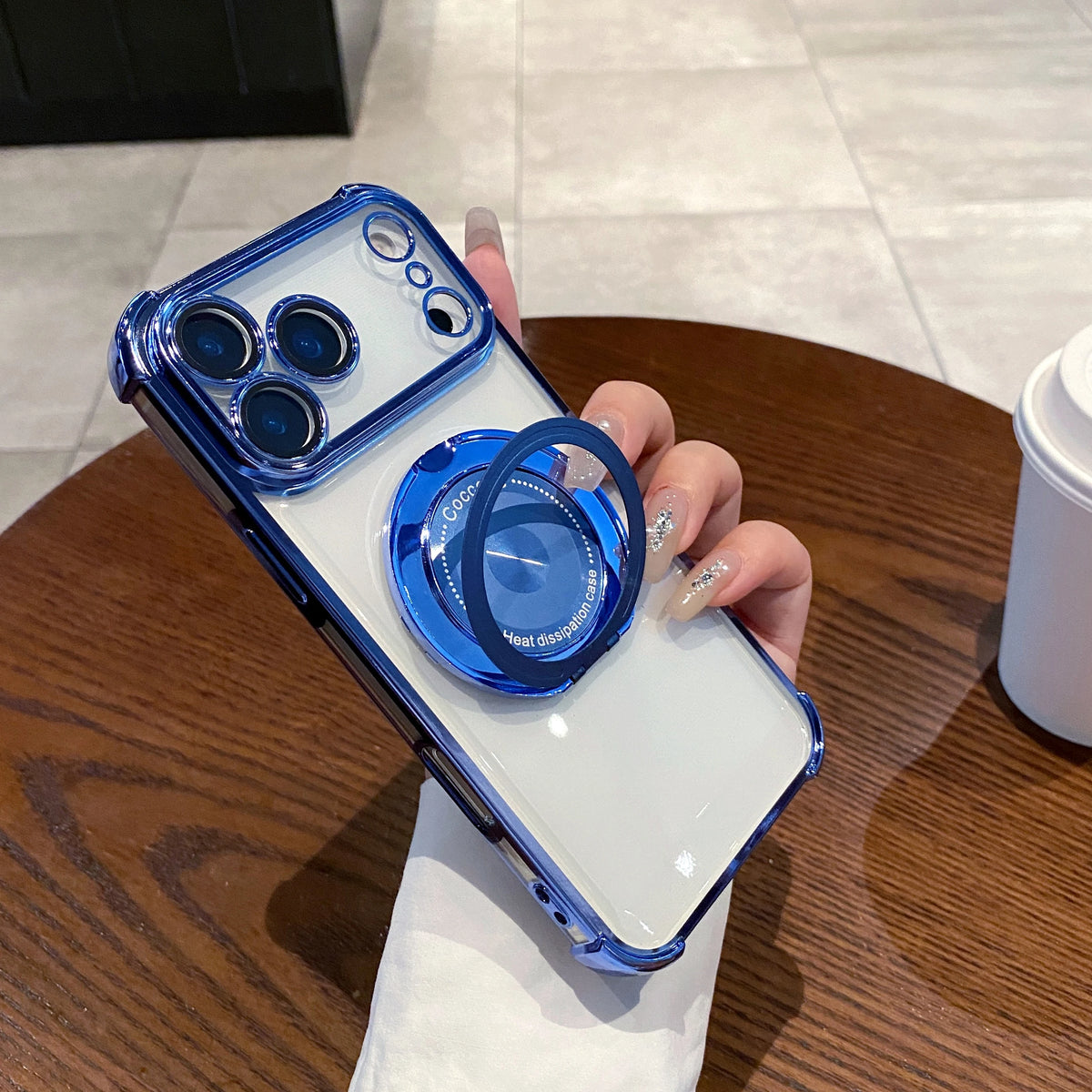 Clear Magnetic Phone Case With 360° Rotating Holder & Lens Protective Film For iPhone 17 Air 16E 15 14 13 12 11 Plus Pro Max