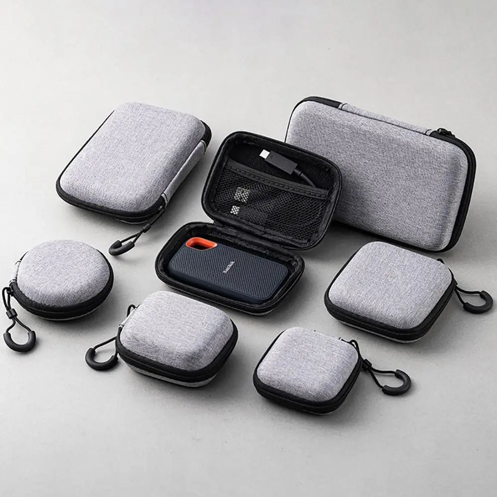 1Pcs Earphone/Phone/Charging Cable EVA Storage Bag For Airpod Mini Zipper Earphone Case Portable Digital Accessories