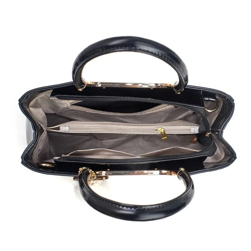 Designer Brand Bright Leather Fashion Handbag Shoulder Crossbody Bags for Women Hot Sale Casual Tote Bags Sac À Main Femme