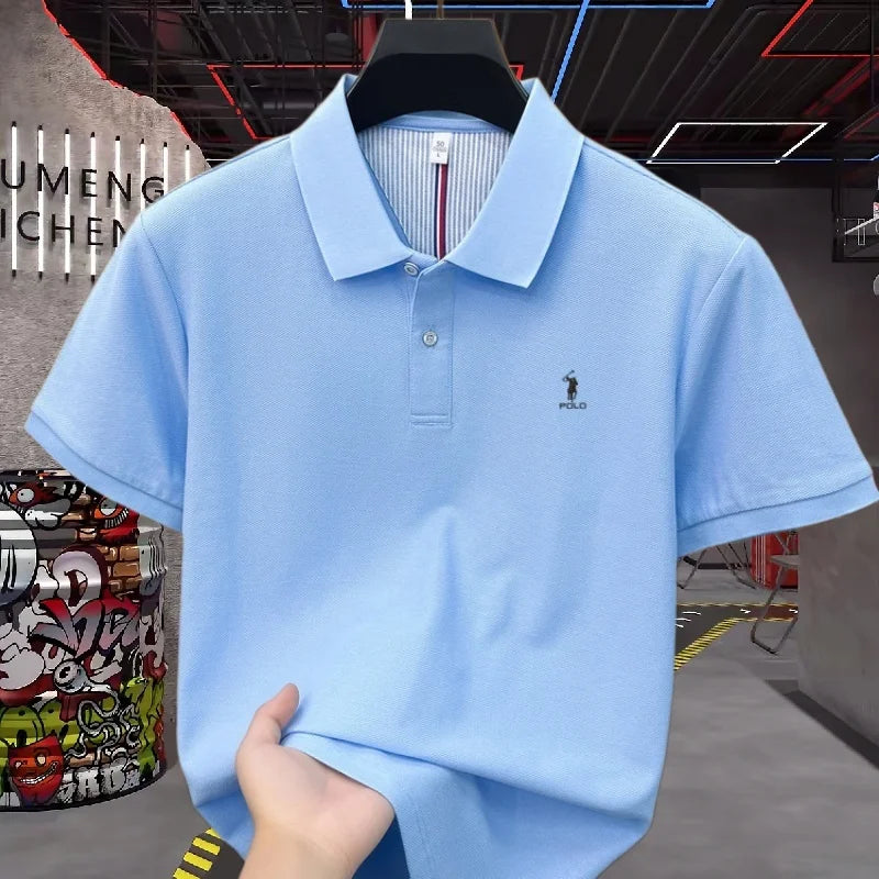 100% pure cotton high-end brand men's short sleeve polo shirt summer fashion luxury pony embroidery golf Paul top casual T-shirt