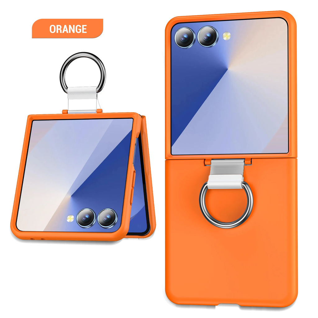 Shockproof Armor With Ring Holder Phone Case For Galaxy Z Flip 7 6 5 4 3 For Samsung Z Flip7 ZFlip7 flip6 5G Hard PC Back Cover