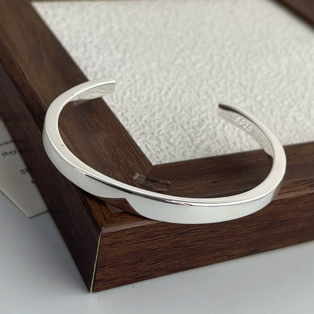 925 Sterling Silver Bracelets for Women Men String Accessories Trend Vintage Narrow Simple Pendant Party Jewelry Gift