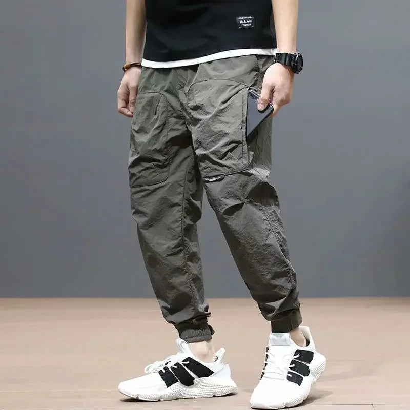Fashion Summer Lightweight Men's Luxury Designer Pants Casual with Slim Fit and Letter Printed Black Trousers Jogger Pants Male