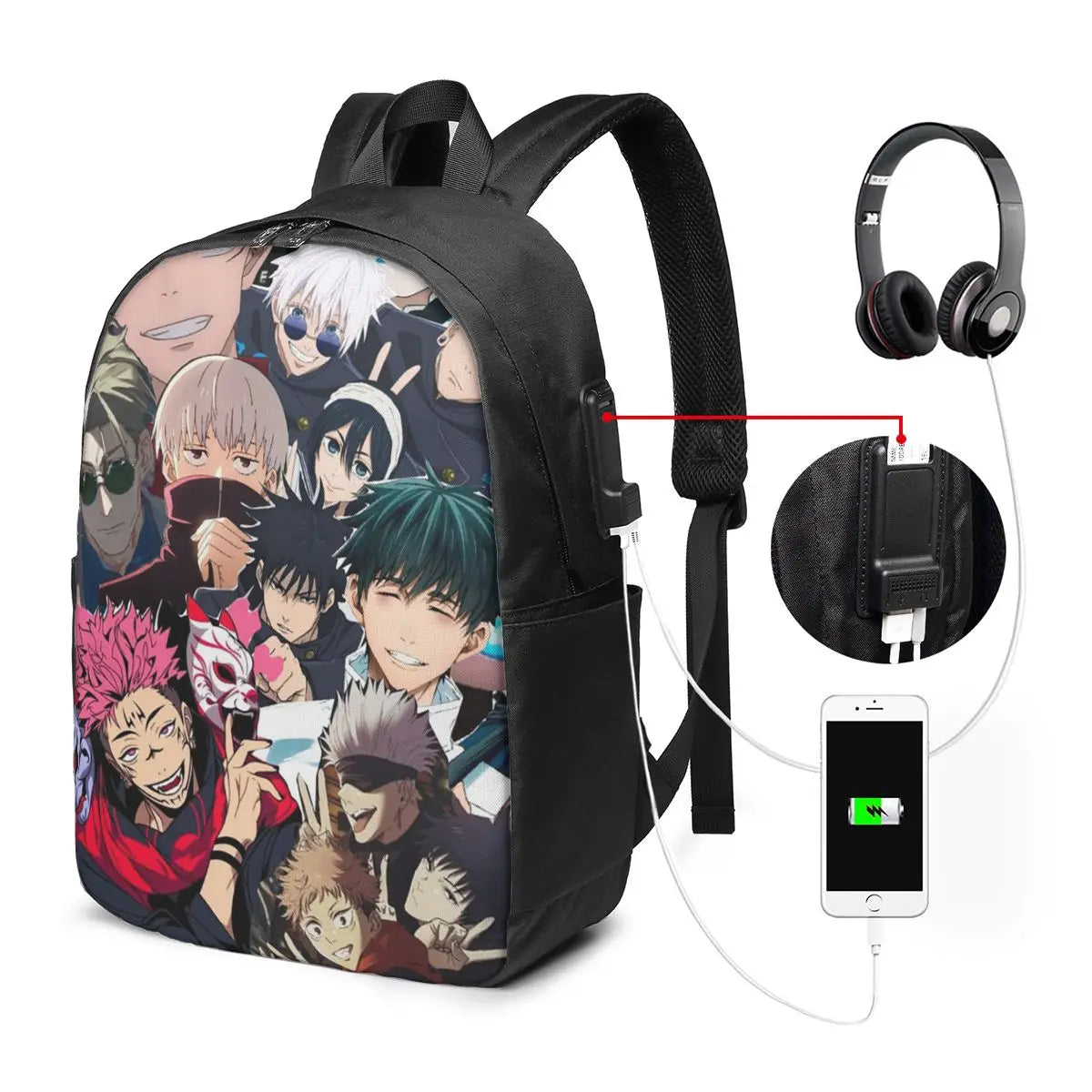 Megumi Besto Friendo Jujutsu Kaisen Sukuna Anime Backpack Travel Notebook Bag Computer College Student School Bag Laptop
