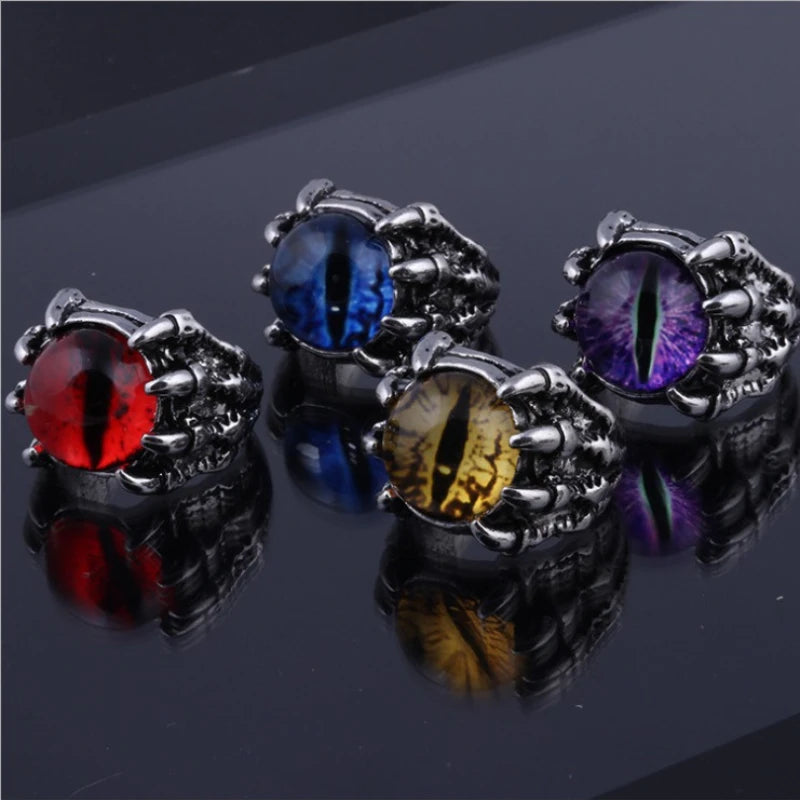Turkish Blue Evil Eye Rings For Women Men Fashion Punk Devil Eye Adjustable Open Ring  Trend Party Jewelry Accessories