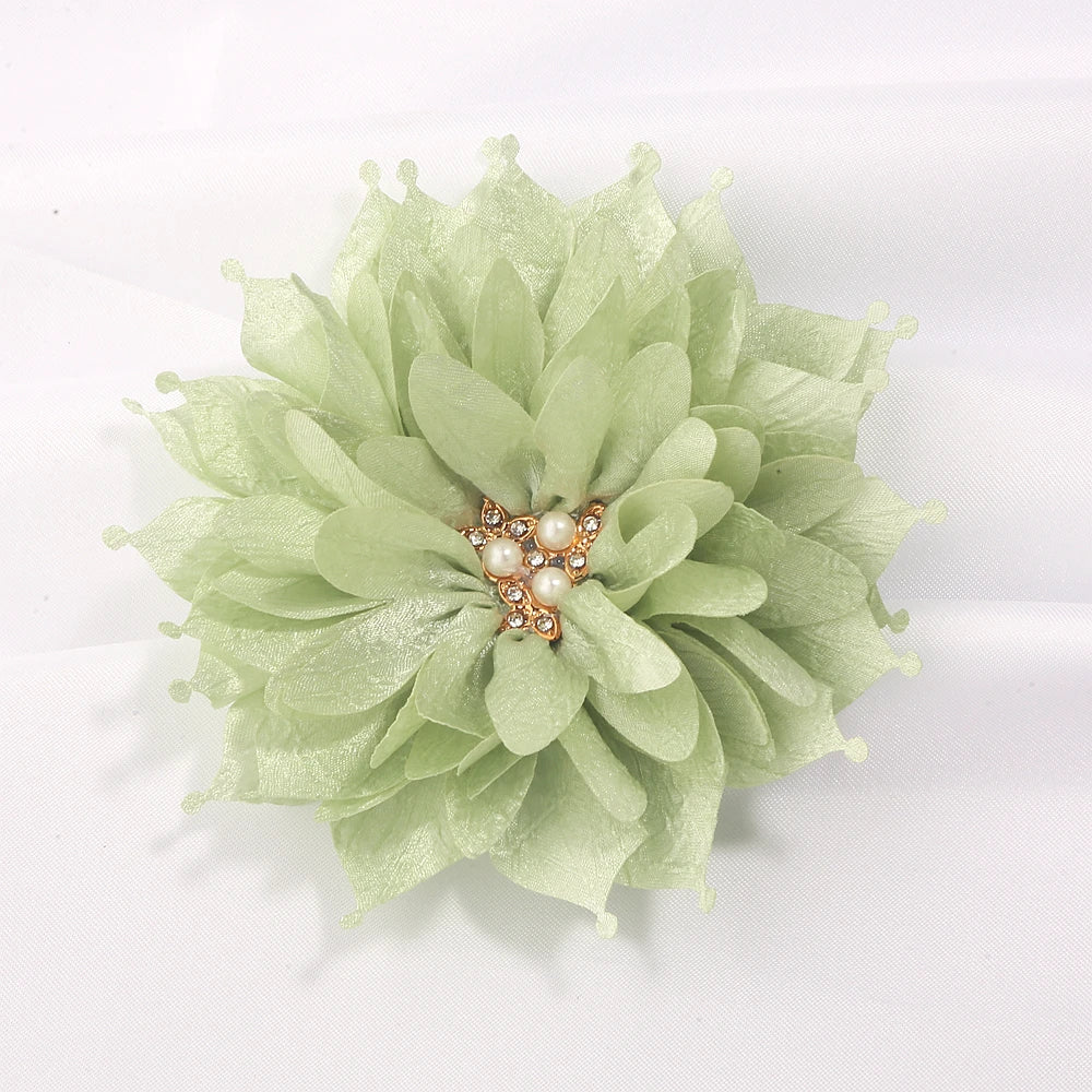 8.5cm Fashion Lotus Fabric Flowers for Baby Girls Hair Accessoires Chiffon Flower for Headbands Headwear NO Clip