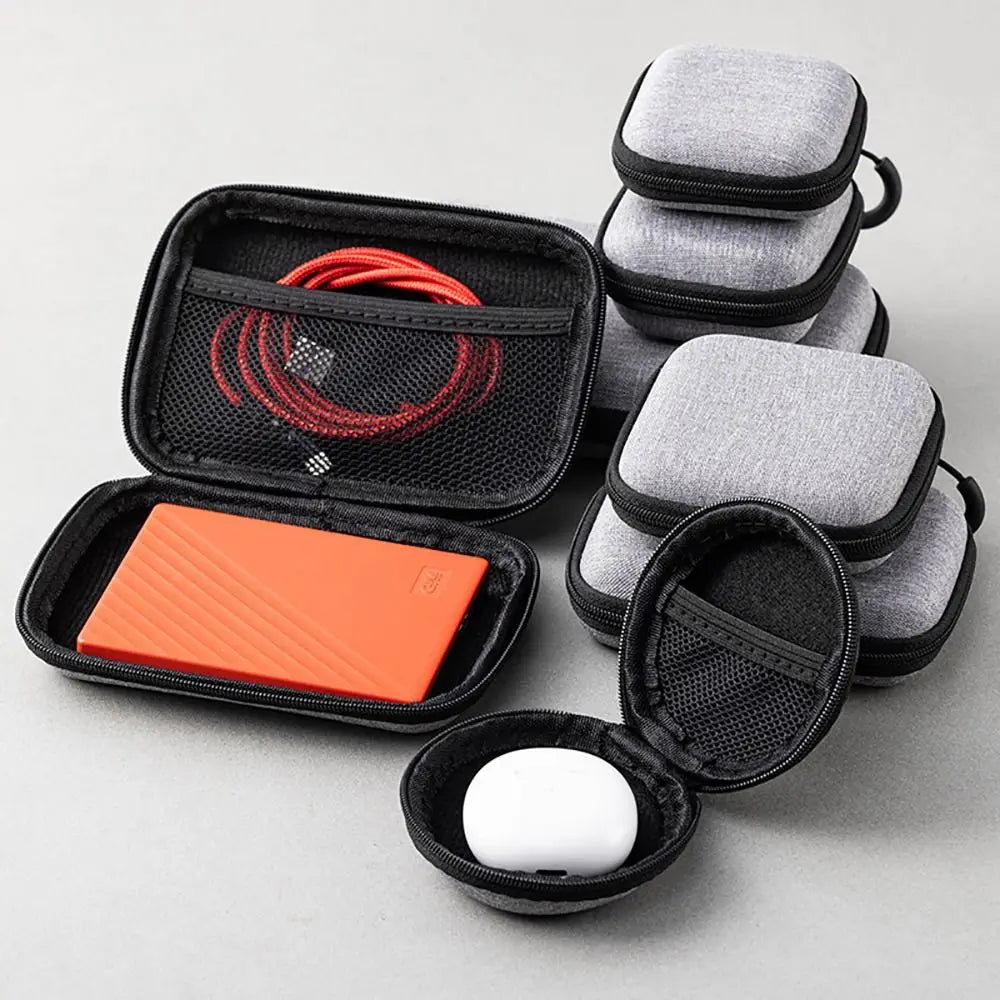 1Pcs Earphone/Phone/Charging Cable EVA Storage Bag For Airpod Mini Zipper Earphone Case Portable Digital Accessories