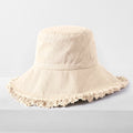 Frayed Cotton Bucket Hat for Summer – Stylish Casual Cotton Sun Hat
