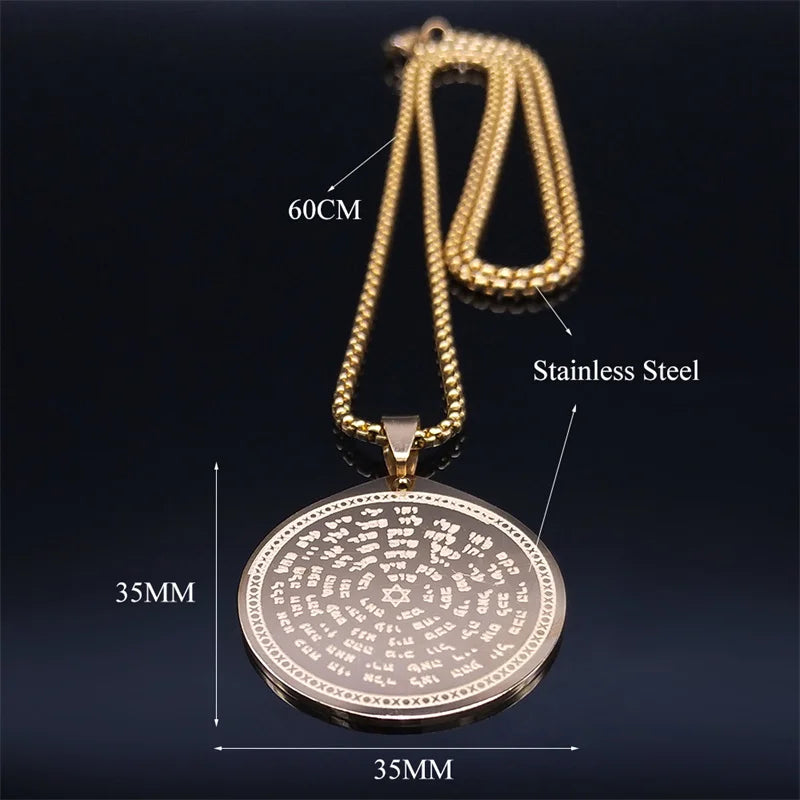 Jewish Bible Stainless Steel Hexagram Chain Necklace Women/Men 72