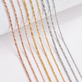 1 Piece Width 0.9/1.2/1.5mm Tiny Twisted Square Snake Necklaces