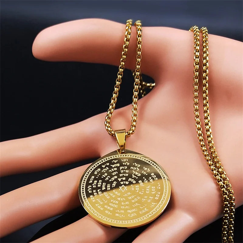 Jewish Bible Stainless Steel Hexagram Chain Necklace Women/Men 72