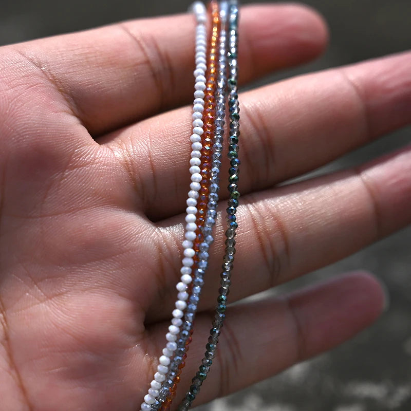 Stainless Steel Crystal Necklace for Women Ice Beads Star Sunflower
