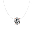 Luxury Bling AAA Oval Zircon Necklace Invisible Transparent Fishing