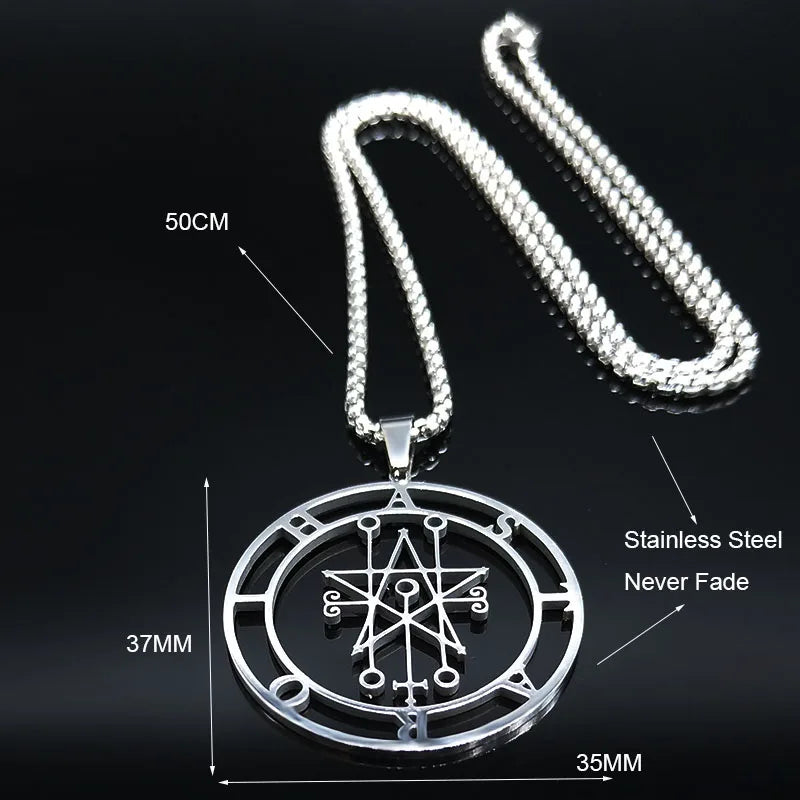 Astaroth Sigil Goetia Stainless Steel Necklace Solomon Demon Seal