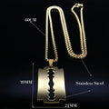 Gothic Blade Razor Pendant Necklaces Men Black Color Stainless Steel