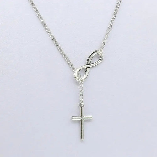 Hot Selling New Punk Minimalist Infinity Luck 8 Cross Leaf Pendants