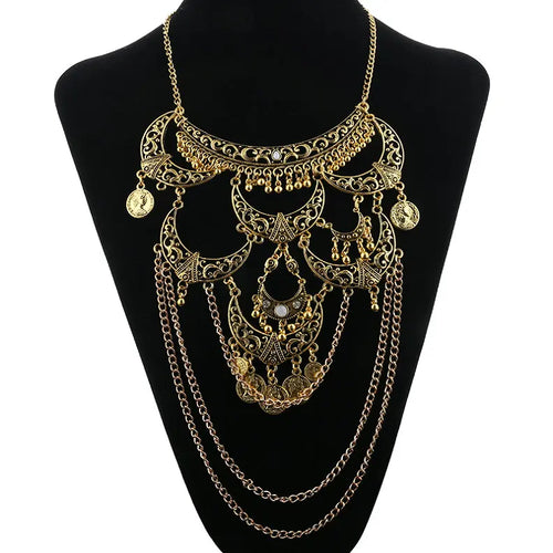 Collares Boho Maxi Choker Collier Femme Necklace Geometric Chain Coin