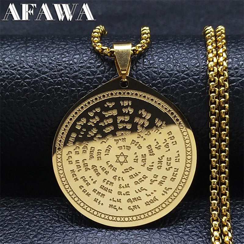 Jewish Bible Stainless Steel Hexagram Chain Necklace Women/Men 72