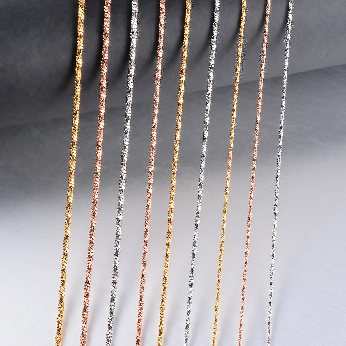 1 Piece Width 0.9/1.2/1.5mm Tiny Twisted Square Snake Necklaces