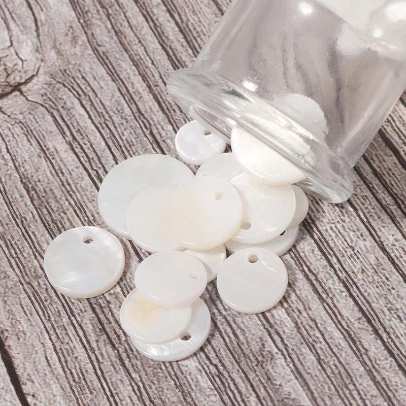8-30mm Natural White Shell Disc For Jewelry Making Round Flat Mother
