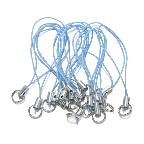 20/50Pcs Polyester Cord with Double Jump Ring Lanyard Rope for