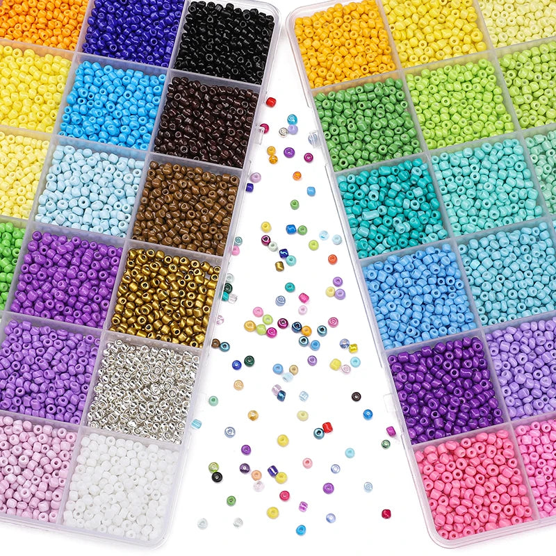 About 5200Pcs24 Grid Rice Bead Box Handmade DIY Jewelry Bracelet