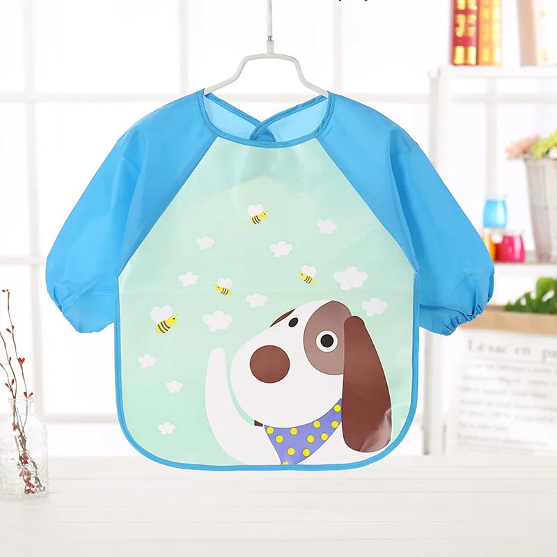 Waterproof EVA Full Sleeve Baby Bibs Children Apron Long Sleeve