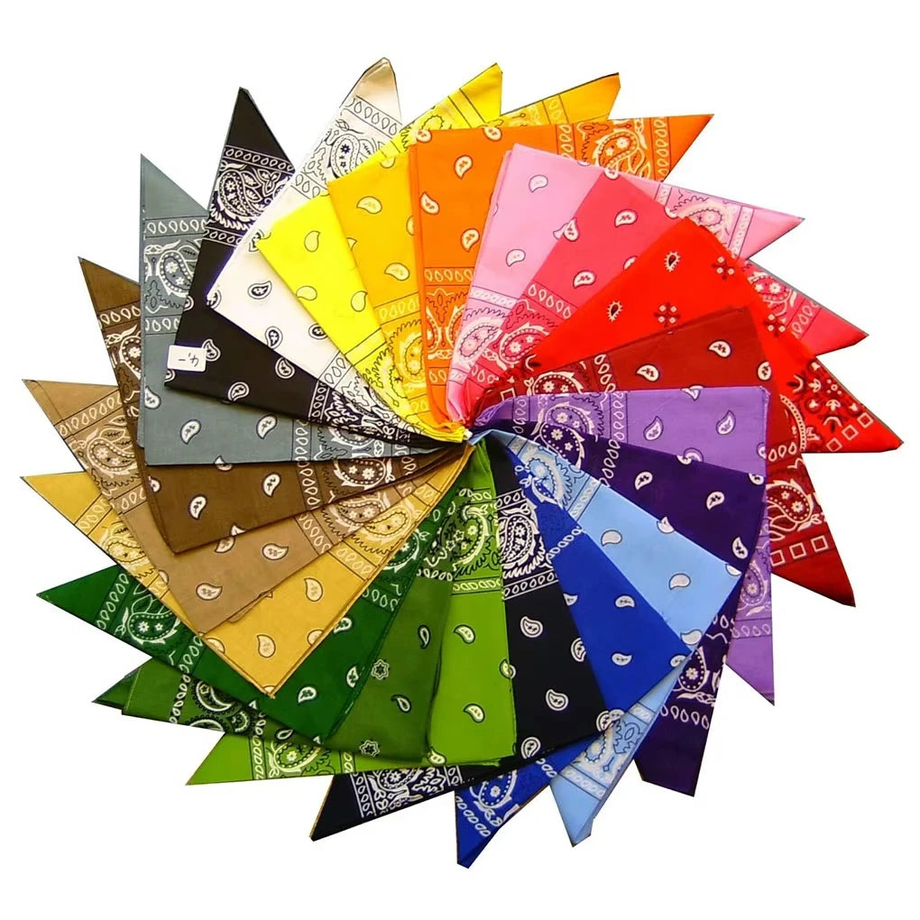 1-4Pcs Fashion Hip Hop Cotton Bandana Square Scarf 54cm*54cm Black Red