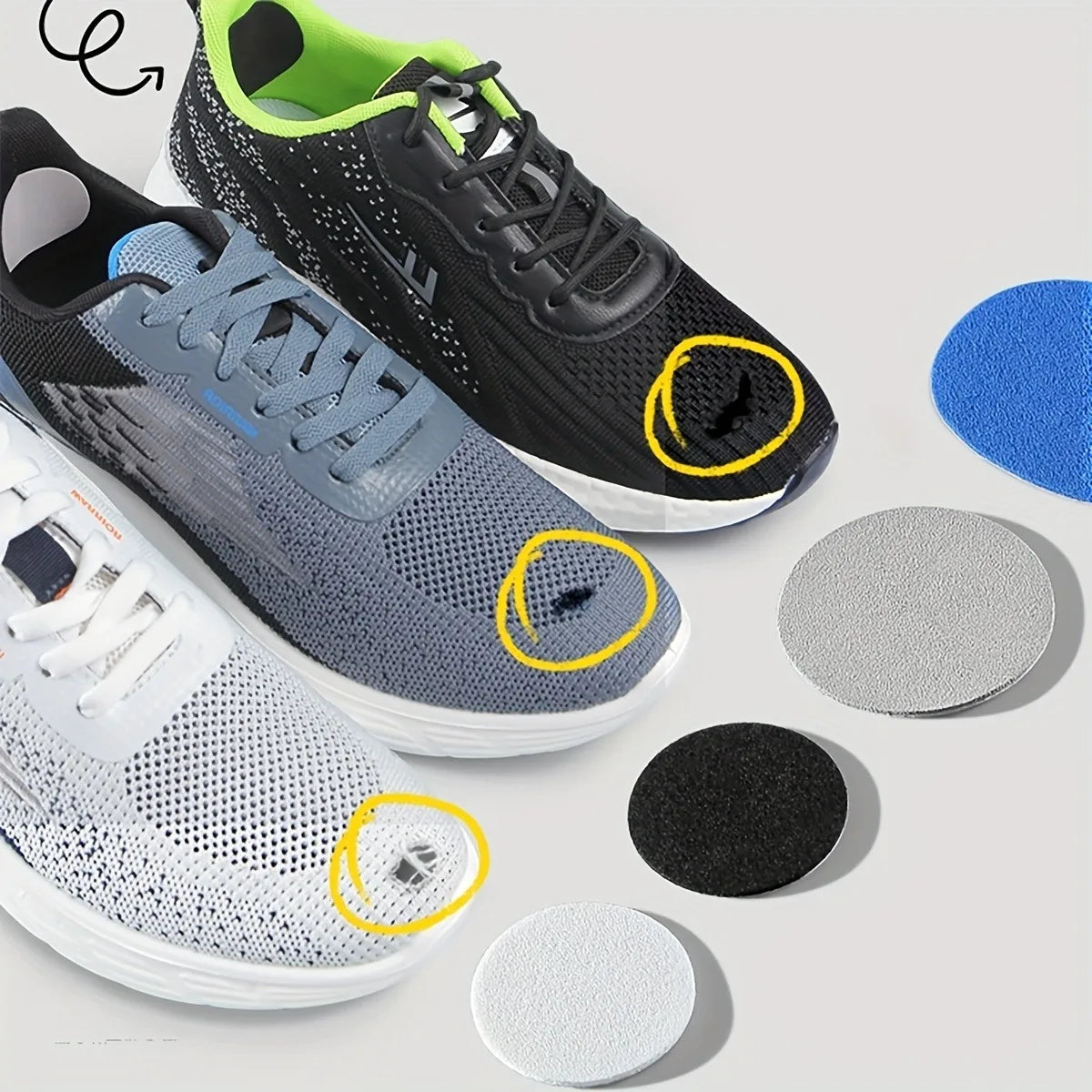 6 Pcs Self-Adhesive Shoe Patches, Strong Waterproof Repair for Holes,