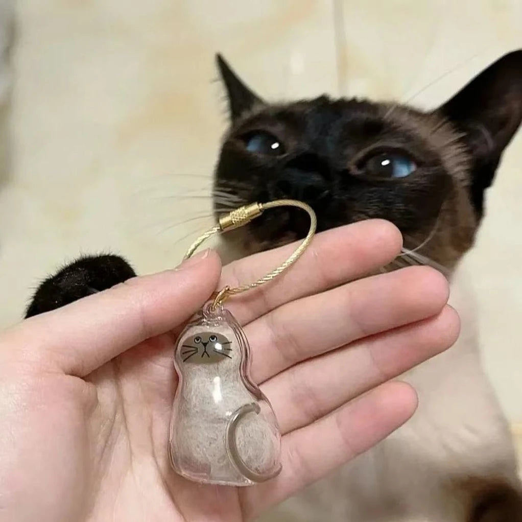 Cat Fur Memorial Charm Resin Keepsake Capsule for Pet Hair Portable