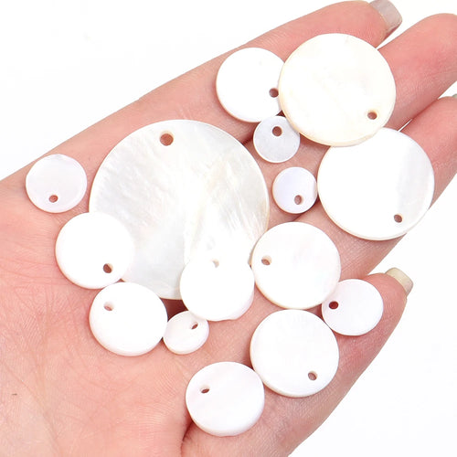 8-30mm Natural White Shell Disc For Jewelry Making Round Flat Mother