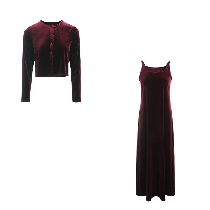2024 Autumn Women Solid Color New Sleeveless Dress Single-breasted