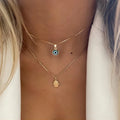 Zircon Evil Eye Necklace for Women Gold Color Choker Chain Turkish